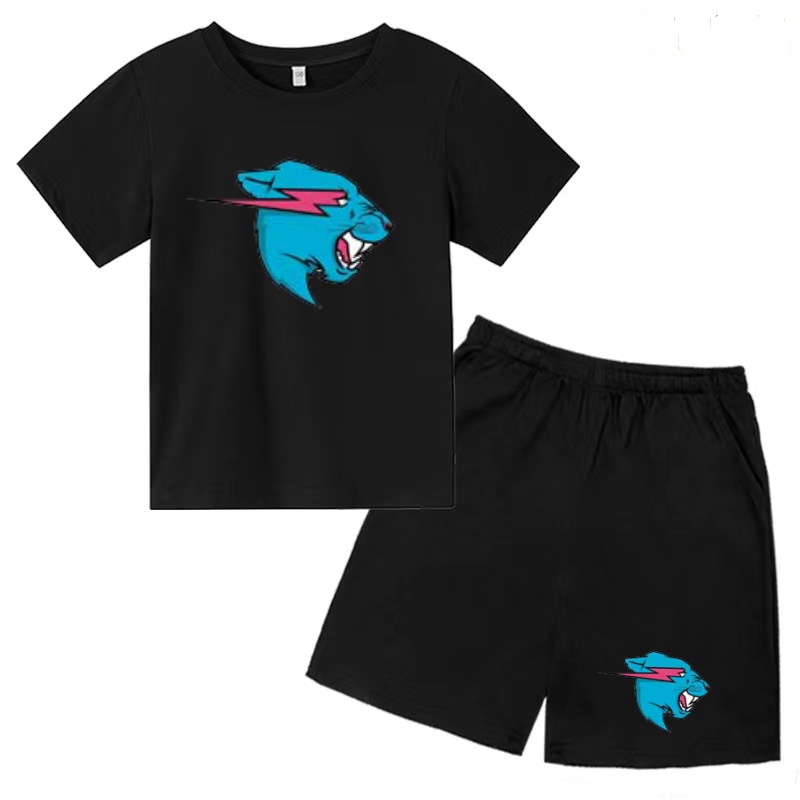 Summer Clothing Images - Dziecięcy uroczy zestaw z nadrukiem głowy