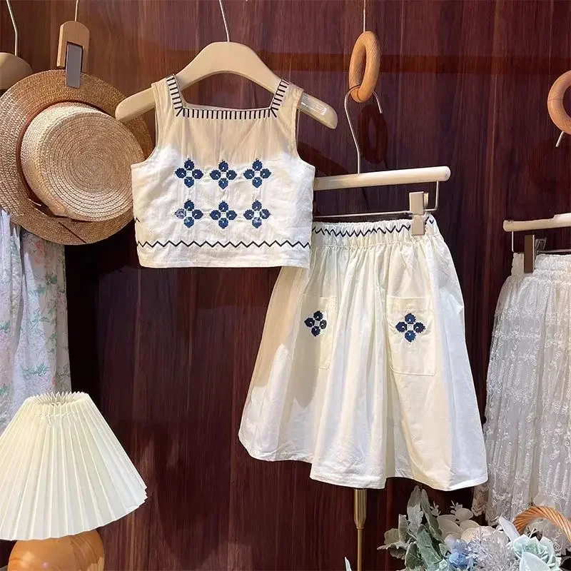 Summer Clothing For Babies - Zestawy ubrań dla dzieci Kwiatowy haft