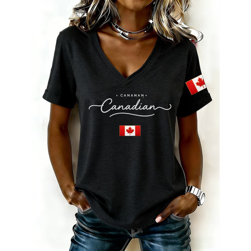 Summer Clothing Women Canada - Koszulki damskie z nadrukiem flagi Kanady,