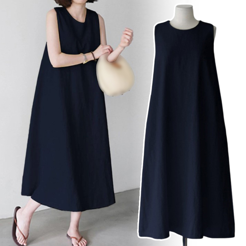 Summer Clothing H&M - Damska elegancka bawełniana sukienka bez rękawów