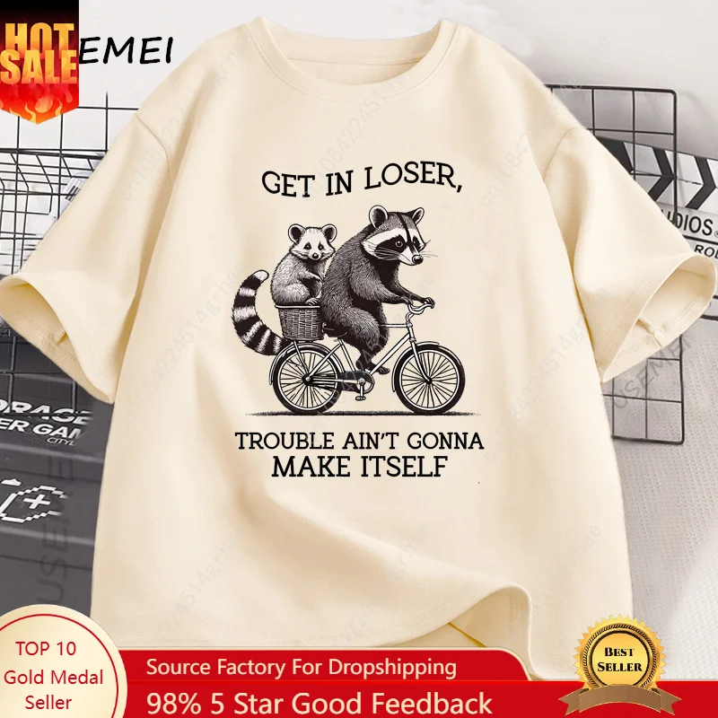 Yours Summer Clothing - Koszulka Get in Loser T Shirt