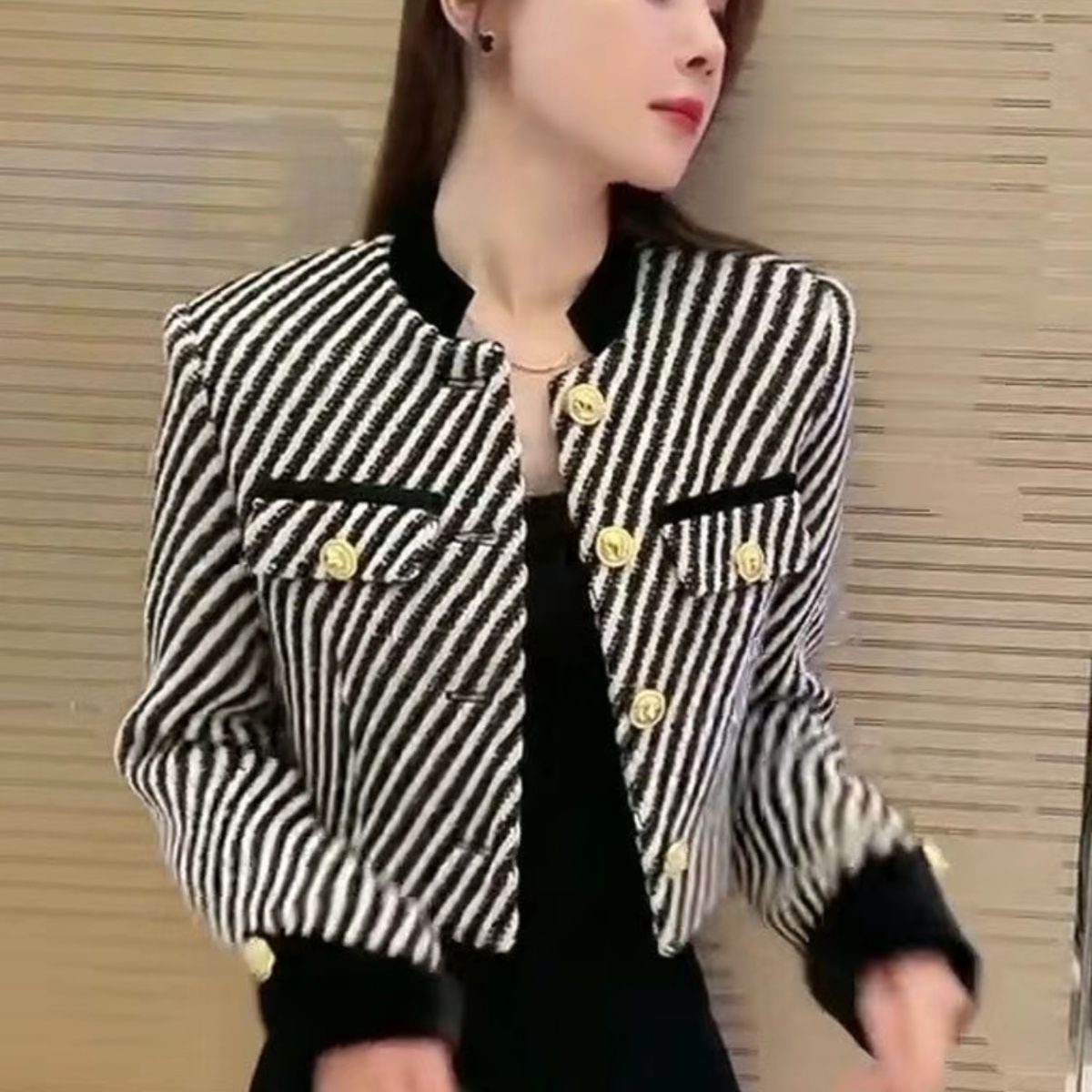 Crew Clothing Summer Jacket - Damskie kardigany 2025, moda koreańska, zapinane