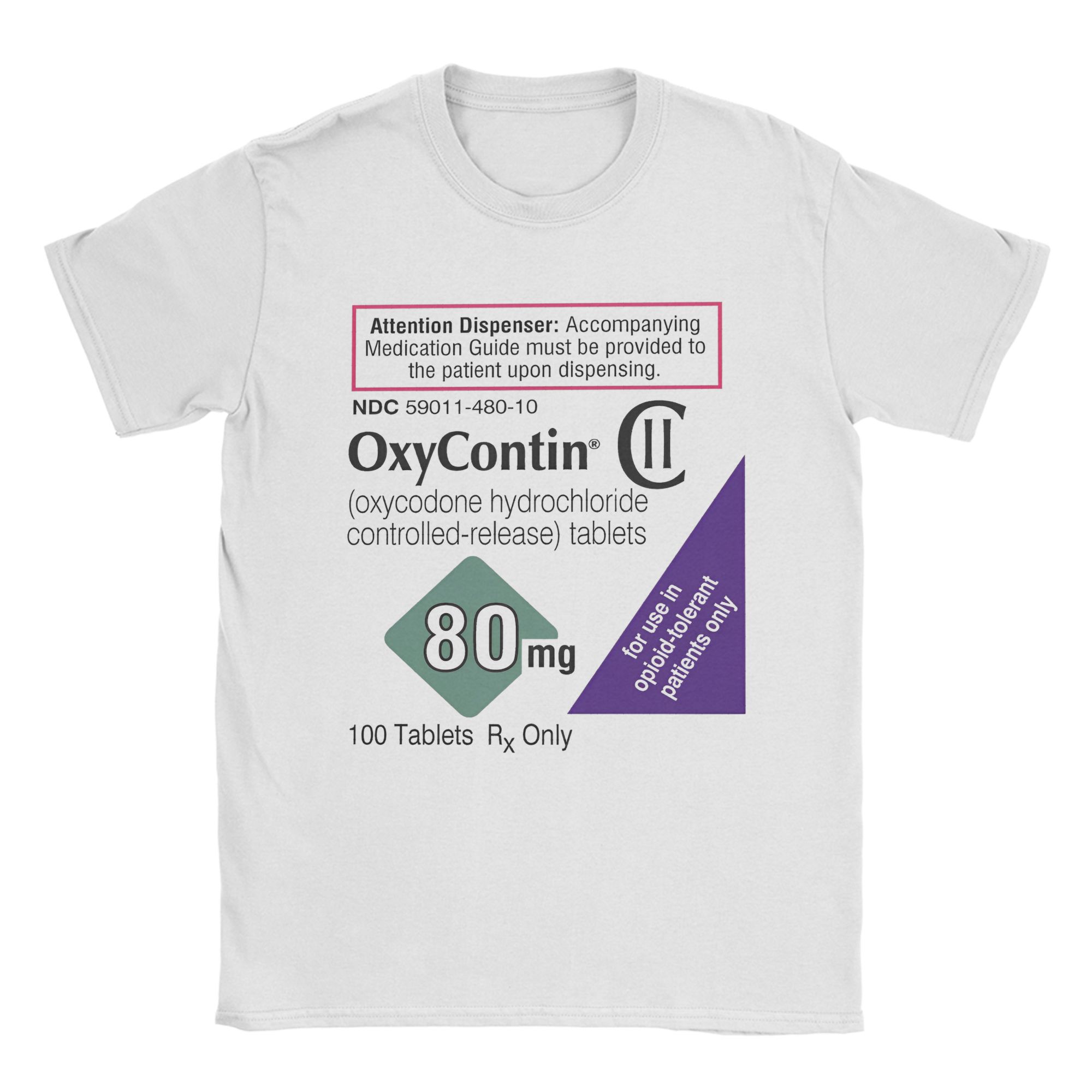 Summer Clothing Label - Oxycontin 80 mg etykieta męskie t-shirty