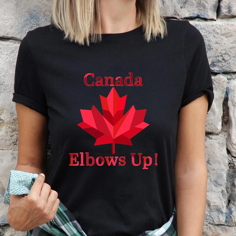 Summer Clothing Women Canada - Elbows Up Canada T-shirt damski Śmieszne
