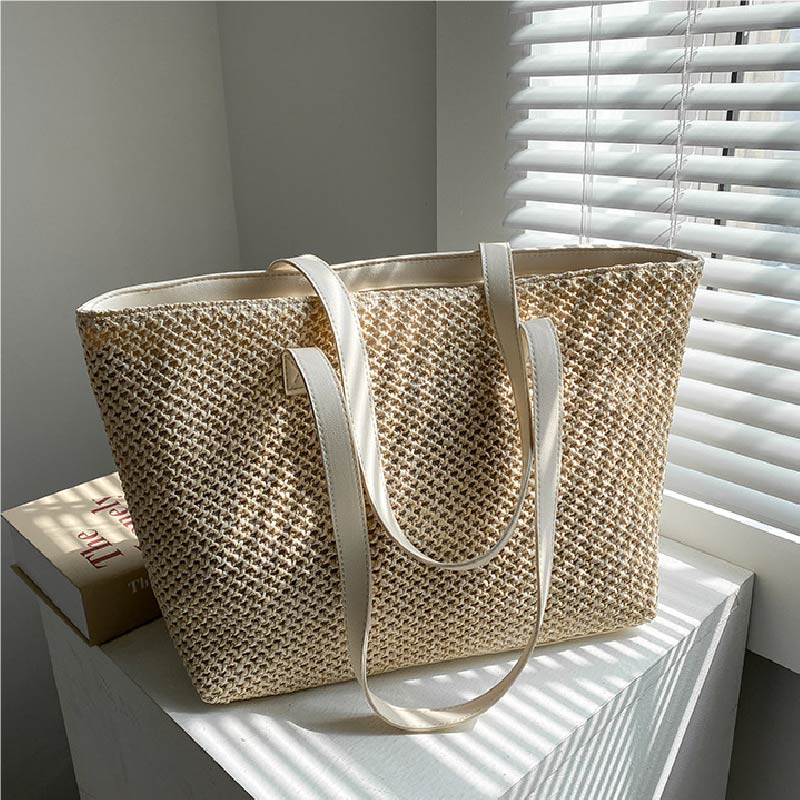 Beach Bag Straw - Torba damska na plażę ze słomy