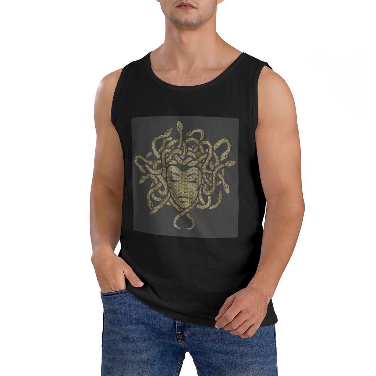 Summer Clothing For Greece - Koszulka bez rękawów męska w stylu