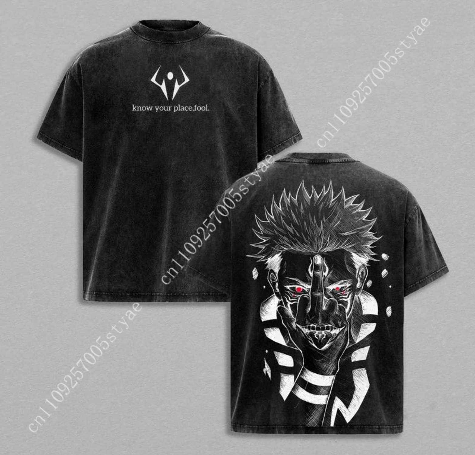 Yours Summer Clothing - Anime Ryomen Sukuna Graficzna Koszulka T-shirt