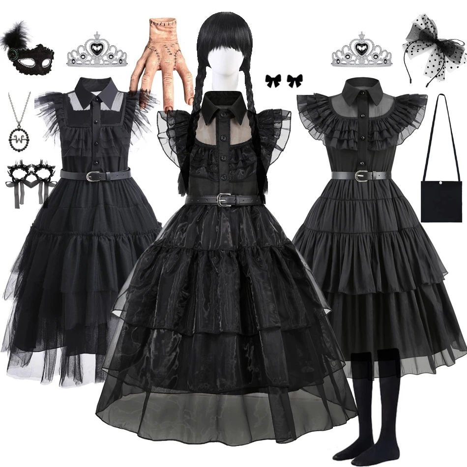 Summer Clothing Teens - Czarne kostiumy Sukienka dla dziewczynek Gotycki