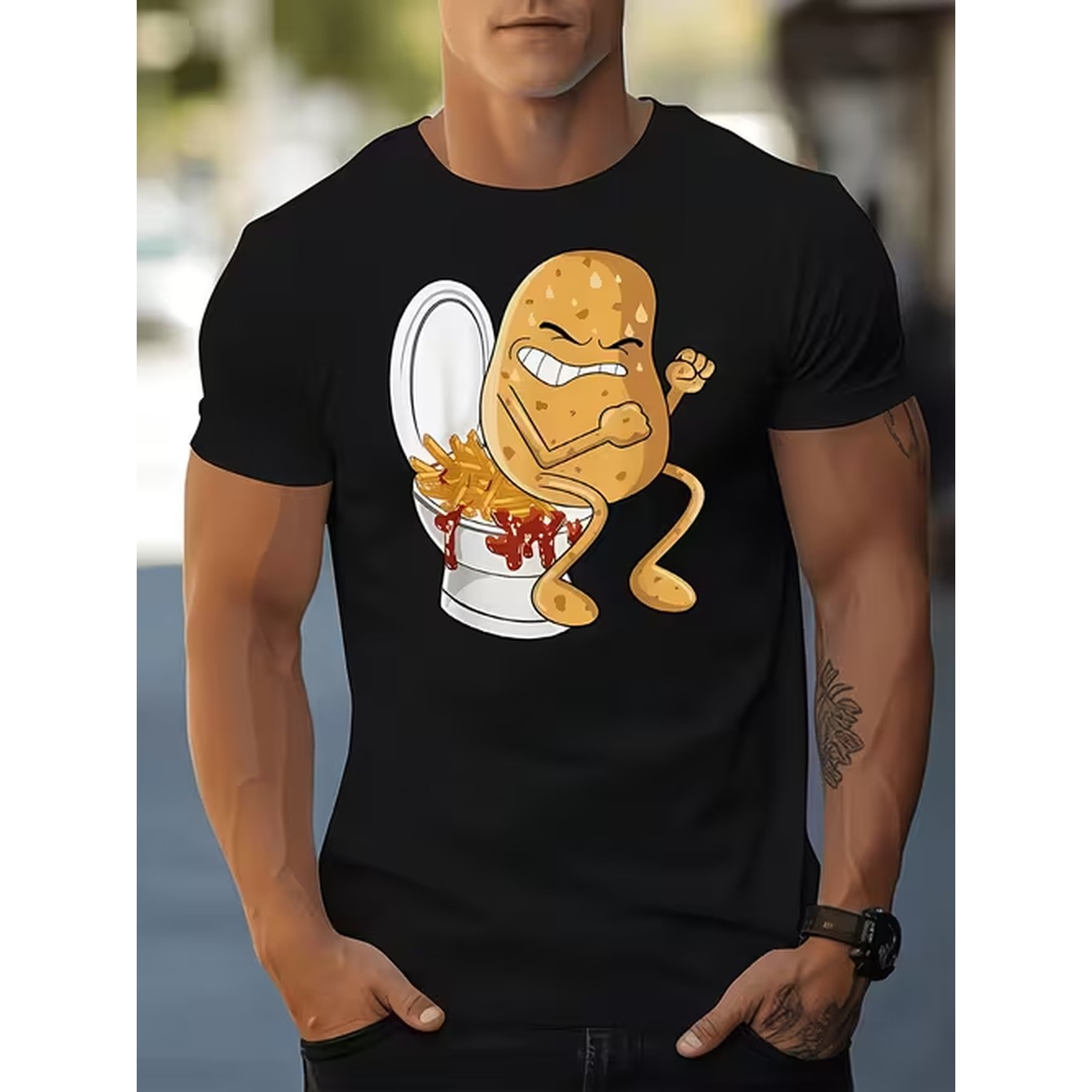 Summer Clothing Images - Zabawna koszulka męska z nadrukiem, styl