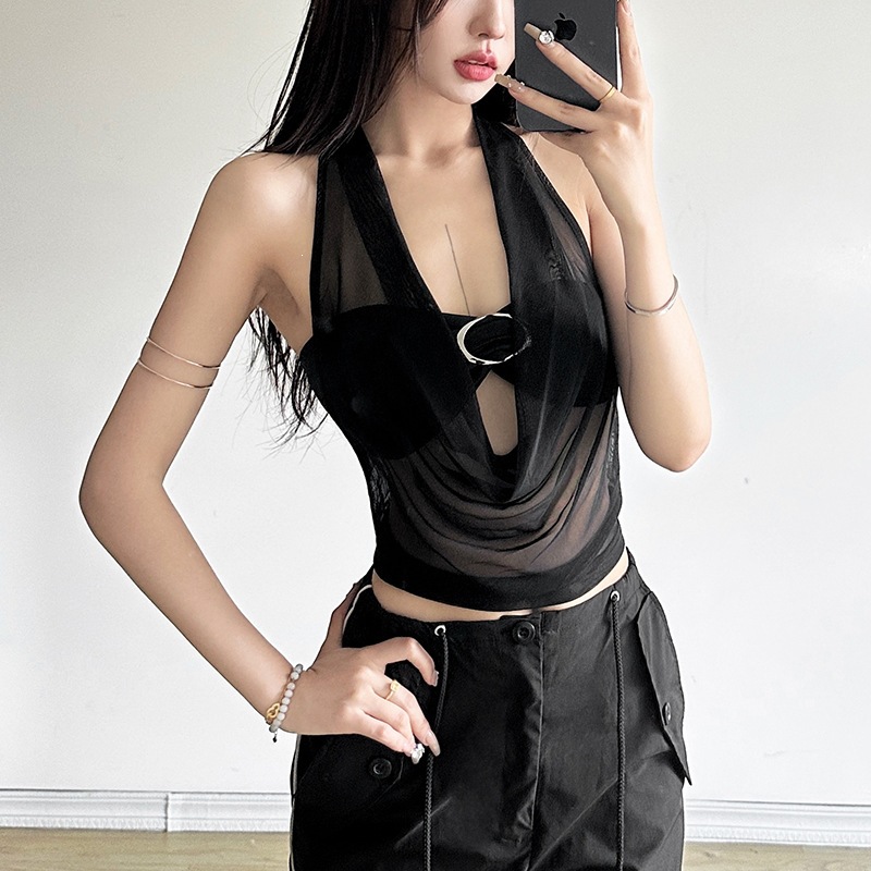 Summer Gauze Clothing - Dwuczęściowy seksowny top typu halter z