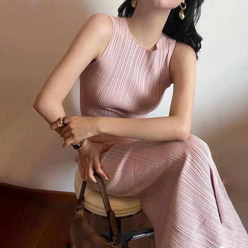 Summer Clothing H&M - ZHIO Seksowna dzianinowa sukienka bez rękawów