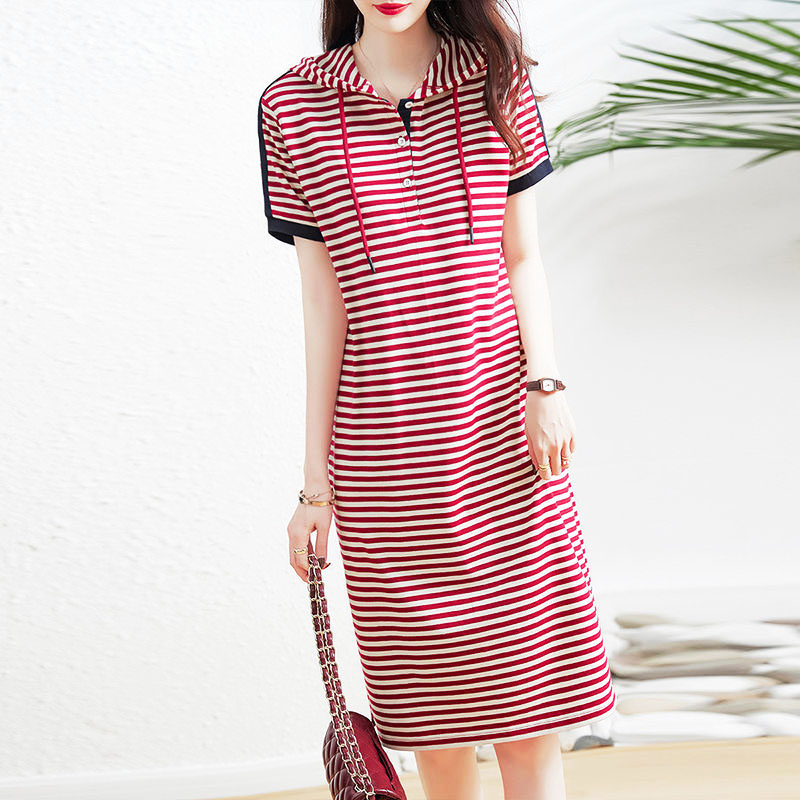 Summer Clothing H&M - Damska codzienna z kapturem w paski