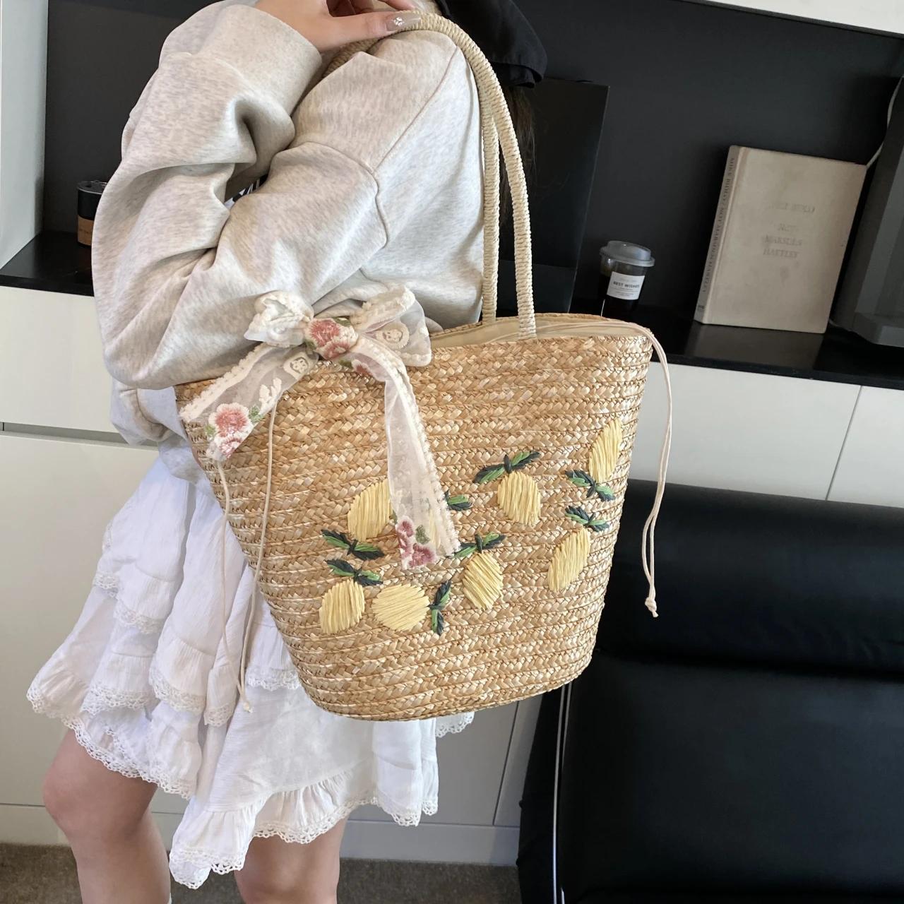 Duża pojemność Plażowa torba n – Beach Bag Straw recenzja i cena