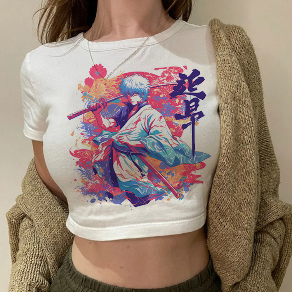 Gintama Samurai Gintoki crop t – Summer Clothing Teens recenzja i cena