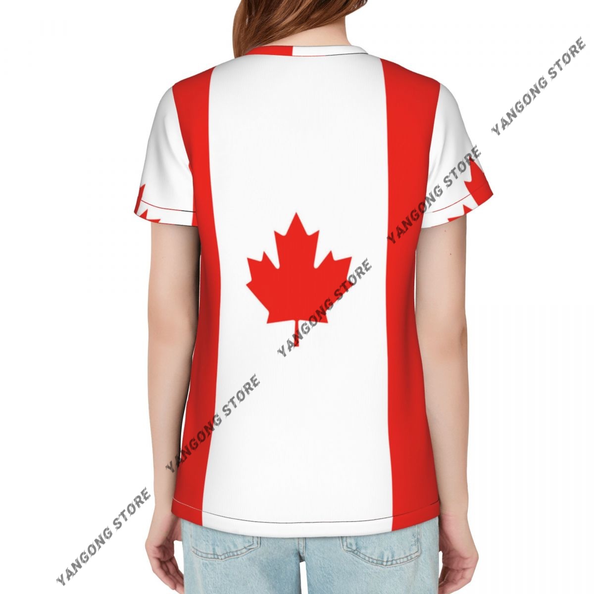 T-shirt damski Kanada Flaga Ka – Summer Clothing Women Canada recenzja i cena