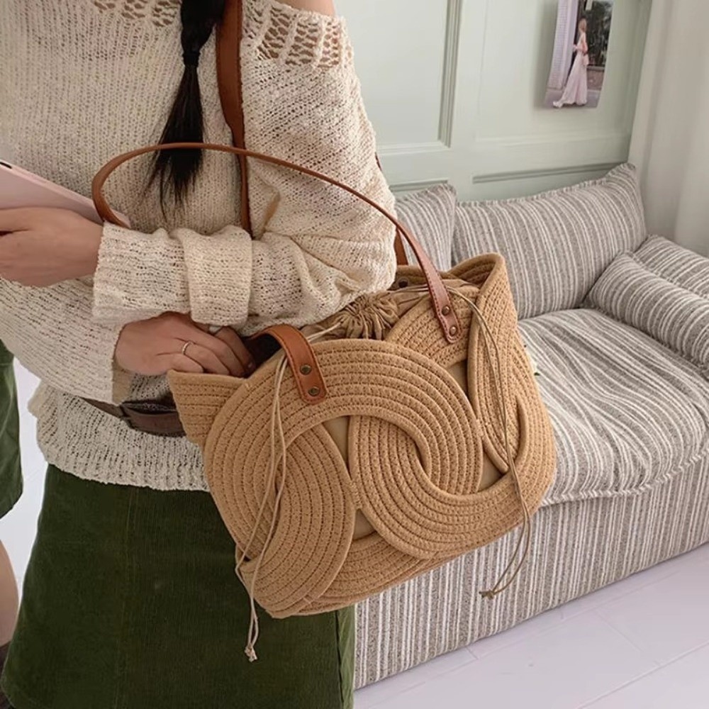 Torba na ramię z geometrycznym – Beach Bag Straw recenzja i cena