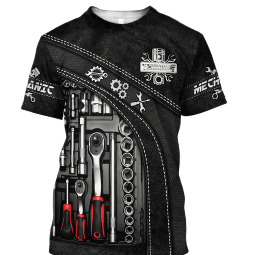 Vintage T-Shirt Mechanic 3D Pr – Summer Clothing Names recenzja i cena