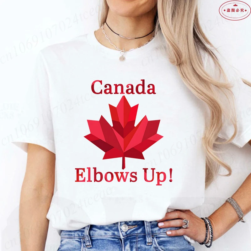 Elbows Up Canada T-shirt damsk – Summer Clothing Women Canada recenzja i cena