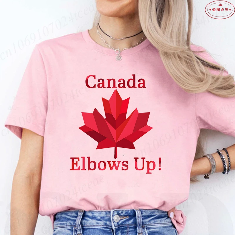Elbows Up Canada T-shirt damsk – Summer Clothing Women Canada recenzja i cena