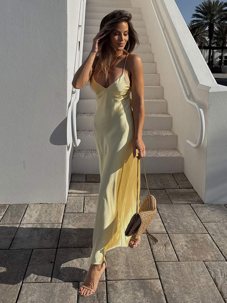 Elegancka żółta sukienka damsk – Summer Clothing H&M recenzja i cena
