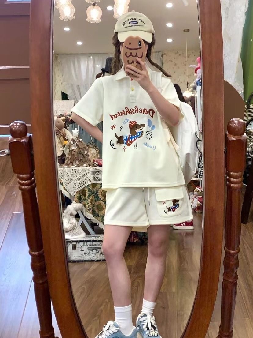 Kawaii Haft Pies Japoński Styl – Summer Clothing Juniors recenzja i cena