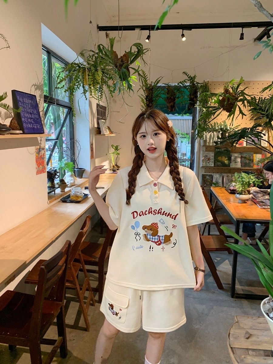Kawaii Haft Pies Japoński Styl – Summer Clothing Juniors recenzja i cena